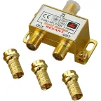                 Делитель ТВ краб x 2 + 3шт. F BOX 5-1000 МГц GOLD,
               