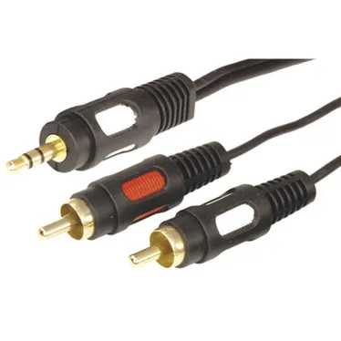 Аудио кабель 3.5 мм - 2 RCA, 3 м, GOLD
