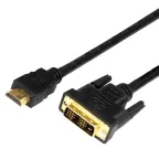                  Кабель HDMI - DVI-D с фильтрами, 2 м., черный GOLD
               