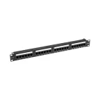 Патч-панель с кабельным органайзером 19дюймов 1U 24 порта RJ-45 CAT 6 UTP