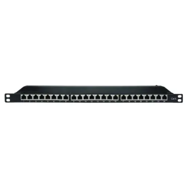 Патч-панель 19'. 0.5 U.CAT6. 24 порта RJ45. экранированная