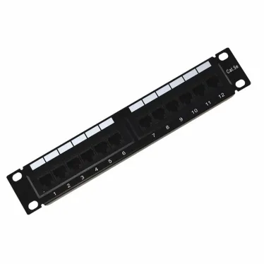 Патч-панель 10дюймов 1U 12 портов RJ-45 категория 5e Dual IDC