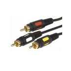 Шнур 3 RCA - 3 RCA, 1.5 м., черный GOLD