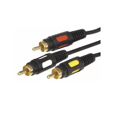 Шнур 3 RCA - 3 RCA, 1.5 м., черный GOLD