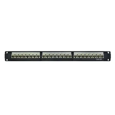 Патч-панель модульная 19'. 1U.CAT6A. 24 порта RJ45. экранированная