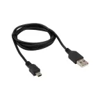 Кабель USB-mini USB, PVC, black, 1m, 18-4402,