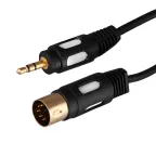                  Шнур DIN 5 Pin - Stereo 3.5 мм, 1.5 м., GOLD
               