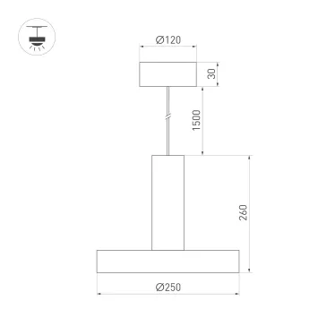 Светильник SP-ERIC-R250-8W Warm3000 (BK, 120 deg, 230V) (, IP20 Металл, 3 года)