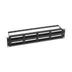                  Патч-панель с кабельными органайзерами 19дюймов 2U 48 портов UTP RJ-45 CAT 5e
               