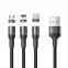 Кабель USB 3в1, Type-С, Lightning, Micro USB, 1.2м, черный