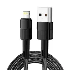                  Кабель USB-A - Lightning для Apple, 2,4А, 1м, черный
               