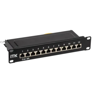 Патч-панель 1U кат.6A STP 12 портов 10дюйм Dual IDC