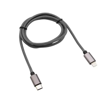 Кабель Type-C-Lightning PD, 1 м, графит, нейлон, 18-7054,