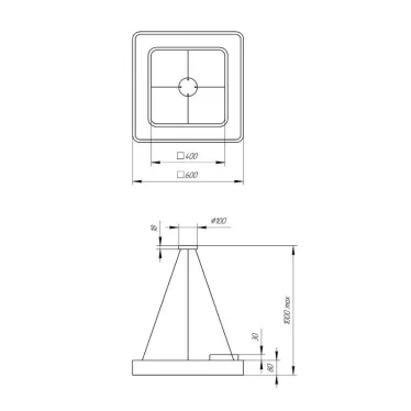 Светильник светодиодный Geometria Quadro SPO-161-W-40K-060 60Вт 4000К 5500Лм IP40 600*600*80 белый подвесной | Б0050582 | ЭРА
