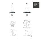 Светильник светодиодный Geometria Hexagon SPO-123-B-40K-045 45Вт 4000К 2500Лм IP40 600*600*80 черный подвесной | Б0050555 | ЭРА