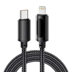                  Кабель USB Type-C - Lightning для Apple, 3А, 1м, черный
               