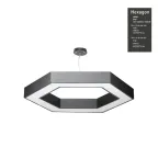 Светильник светодиодный Geometria Hexagon SPO-123-B-40K-045 45Вт 4000К 2500Лм IP40 600*600*80 черный подвесной | Б0050555 | ЭРА
