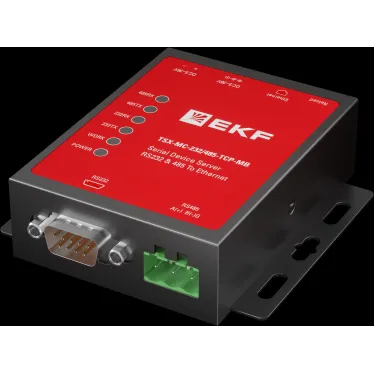 Преобразователь RS-232/485 в Ethernet, Modbus TCP/RTU/ASCII TSX EKF