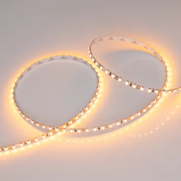 Лента светодиодная RT-A120-5mm 12V Yellow (9.6 W/m, IP20, 5m) (ARL, 9.6 Вт/м, IP20, 120 LED/m)
