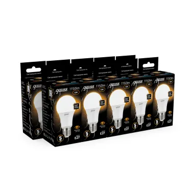 Лампа светодиодная LED 12 Вт 1150 лм 3000К А60 груша теплый E27 AC 220В Black Gauss