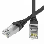 Патч-корд экранированный SLIM CAT6 S/FTP 4х2, 28 AWG, LSZH, чёрный, 1,5м