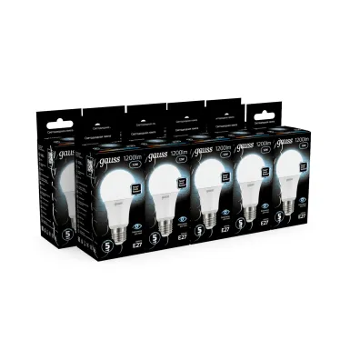 Лампа светодиодная LED 12 Вт 1200 лм 4100К А60 груша нейтральный E27 AC 220В Black Gauss