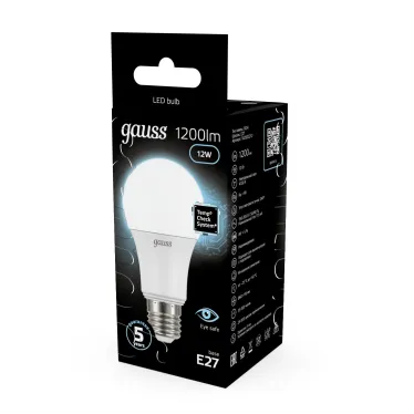 Лампа светодиодная LED 12 Вт 1200 лм 4100К А60 груша нейтральный E27 AC 220В Black Gauss