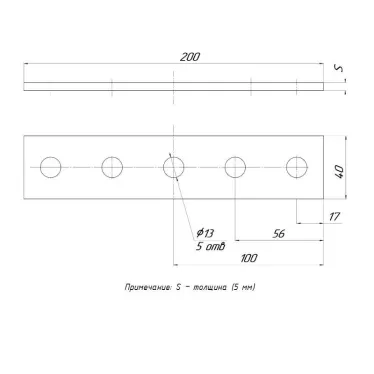 STRUT-пластина 5 отверстий HDZ | stp5-HDZ | EKF