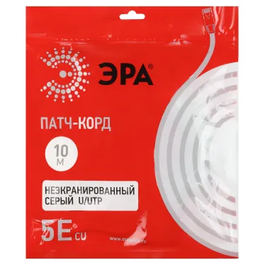 Патч корд U/UTP неэкранированный 10м категория 5e Cu