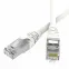Патч-корд экранированный SLIM CAT6 U/FTP 4х2, 28 AWG, LSZH, белый, 0,2м