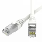 Патч-корд экранированный SLIM CAT6 U/FTP 4х2, 28 AWG, LSZH, белый, 0,2м