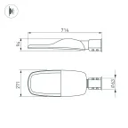 Светильник светодиодный OXOR-TURI-714х271-120W Day4000 (GR, 144x75 deg, 230V) IP66 (ARL)