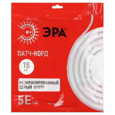 Патч корд U/UTP неэкранированный 15м категория 5e Cu