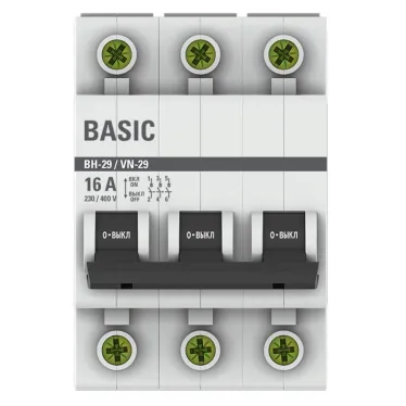 Выключатель нагрузки модульный ВН-29 3P 16А EKF Basic | SL29-3-16-bas | EKF