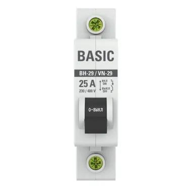 Выключатель нагрузки модульный ВН-29 1P 25А EKF Basic | SL29-1-25-bas | EKF