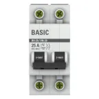 Выключатель нагрузки модульный ВН-29 2P 25А EKF Basic | SL29-2-25-bas | EKF