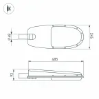 Светильник светодиодный OXOR-ELFA-484х246-57W Day5000 (GR, 144x61 deg, 230V) IP65 (ARL)