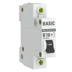                  Автоматический выключатель 1P 16А (B) 4,5кА ВА 47-29 Basic
               