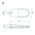 Светильник светодиодный OXOR-ELFA-611х288-75W Day5000 (GR, 144x61 deg, 230V) IP65 (ARL)