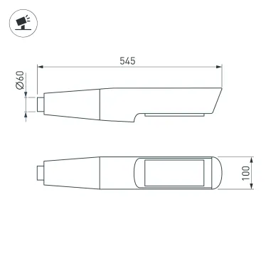 Светильник светодиодный OXOR-NOXT(with bracket)-545x100-35W Day4000 (BK, 120 deg, 230V) IP65 (ARL, IP65 Металл, 3 года)