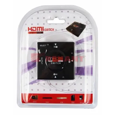 Переключатель гнездо HDMI на 3 гнезда HDMI, без питания, пластик | 17-6912 | REXANT
