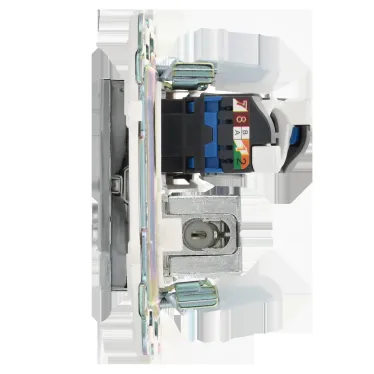 SKANDY Розетка двойная TV+RJ45 кат.6E SK-A15N никель IEK