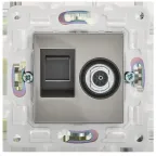 SKANDY Розетка двойная TV+RJ45 кат.5E SK-A14N никель IEK