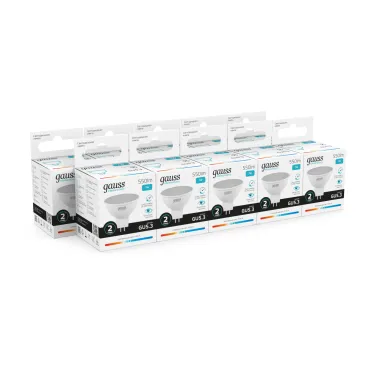 Лампа светодиодная LED 7 Вт 550 лм 4100К софит MR16 нейтральный GU5.3 AC 220В Elementary Gauss