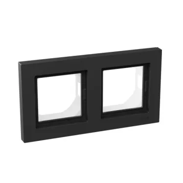 Эпика Рамка 2-местная IP44 черный пластик EKF