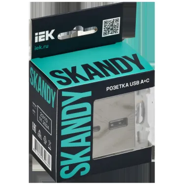 SKANDY Розетка USB A+C 18Вт SK-R13N никель IEK
