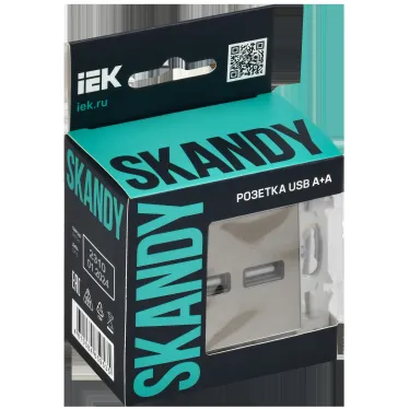 SKANDY Розетка USB A+A 3,1А SK-R15N никель IEK