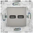 SKANDY Розетка USB A+A 3,1А SK-R15N никель IEK