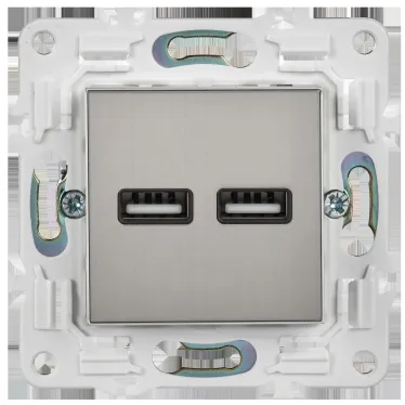SKANDY Розетка USB A+A 3,1А SK-R15N никель IEK