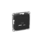 Механизм розетки USB-A+С, чёрный Эпика EKF